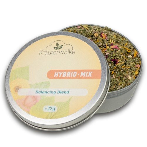 Geöffnete Dose Kräuterwolke Hybrid Mix – Balancing Blend, 22 g